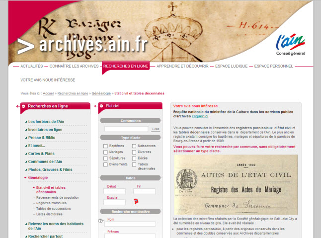 Archives Departementales De L'yonne Registre D'état Civil En Ligne