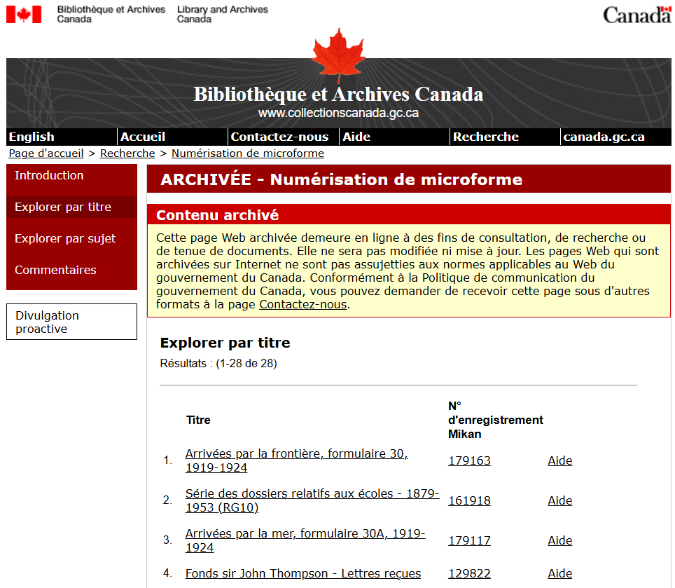 Archives Canada