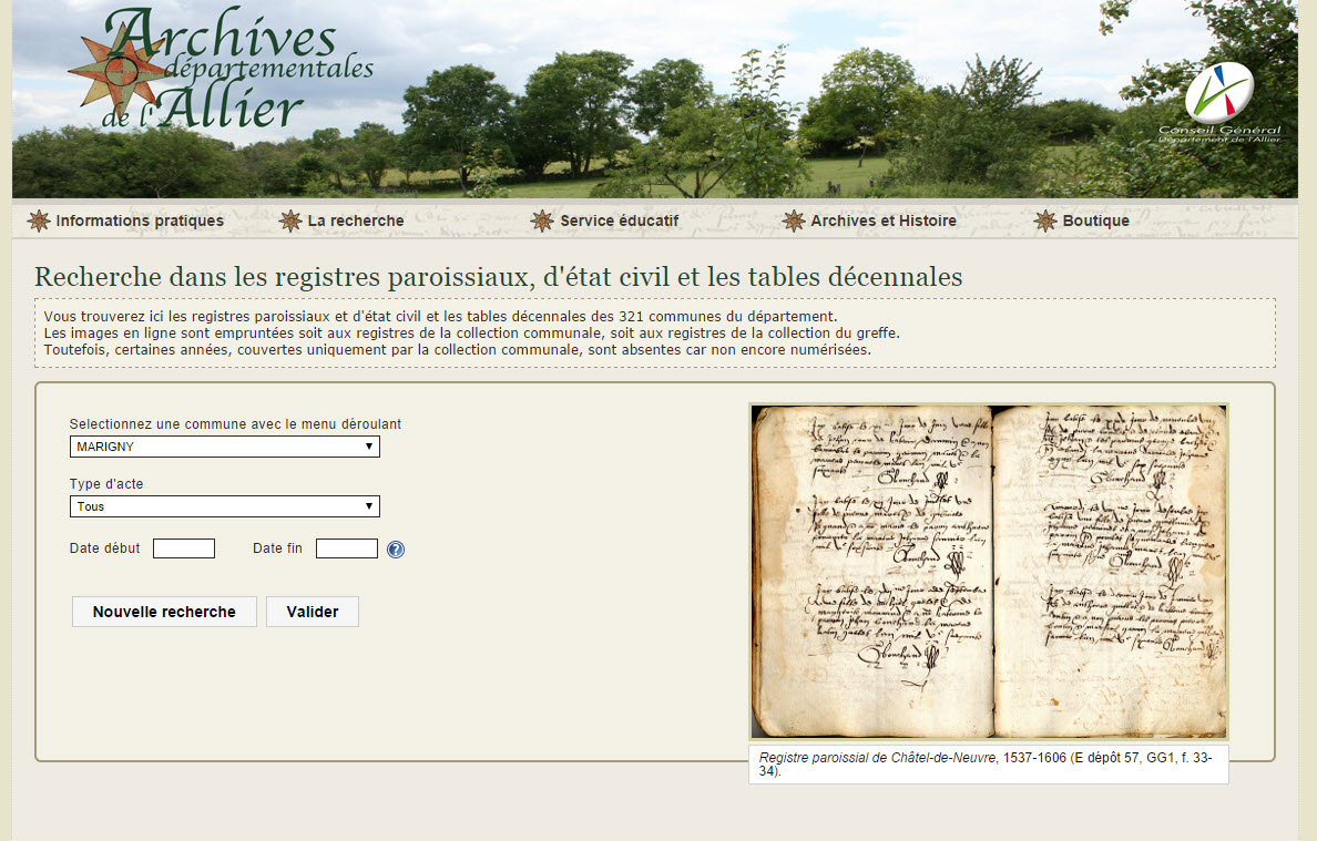 (03) les archives de l'Allier en ligne.