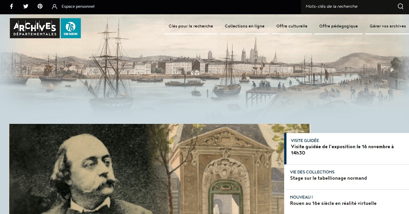 Les Archives départementales de SeineMaritime en ligne.