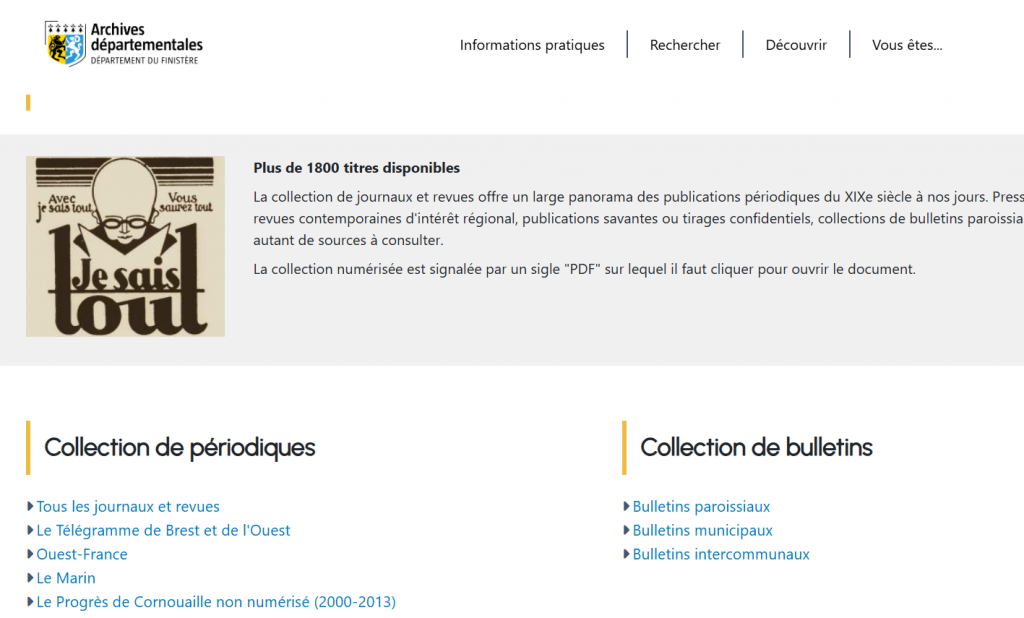 Archives presse Finistère