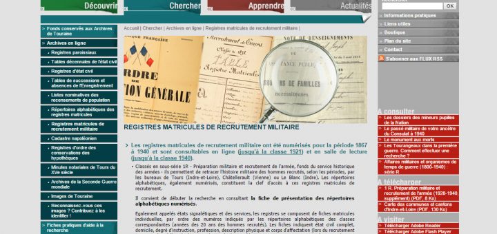 archives 37 registres matricules