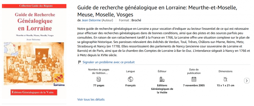 Guide de recherche généalogique en Lorraine Meurthe-et-Moselle Meuse Moselle Vosges