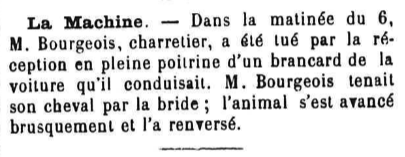 La Machine Bourgeois monsieur Le Courrier de la Nièvre 10 janvier 1883