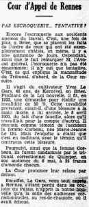 Briec cour d'appel de Rennes Le Gers Yves Le Petit Breton 1 novembre 1936
