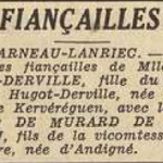 Concarneau Hugot Derville Cécile Geffroy de Murard de Saint Romain Le Télégramme de Brest et de l'Ouest 2 Août 1955