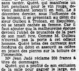 Esquibien Jean Quéré Tribunal correctionnel Le Petit Breton 2 février 1936