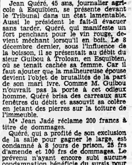 Esquibien Jean Quéré Tribunal correctionnel Le Petit Breton 2 février 1936