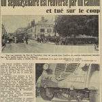 Mohon Danloy Camille 76 ans collision cycliste avec un camion L'Ardennais 9 juillet 1955