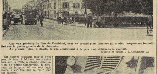 Mohon Danloy Camille 76 ans collision cycliste avec un camion L'Ardennais 9 juillet 1955