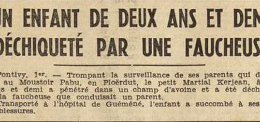 Pontivy Kerjean Martial Le Télégramme de Brest et de l'Ouest 2 Août 1955