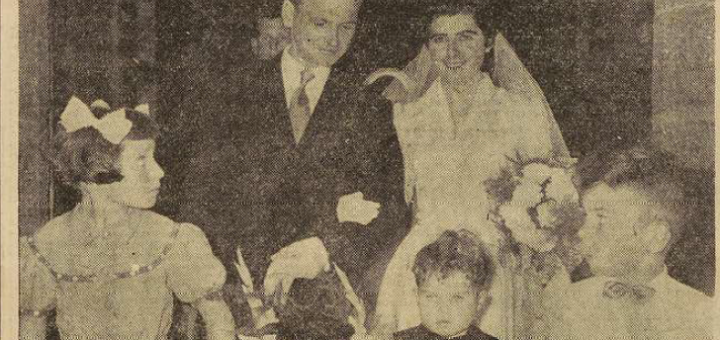 Porspoder Mariage Masson Laurent et Guéguen Janine Le Télégramme de Brest 12 septembre 1955