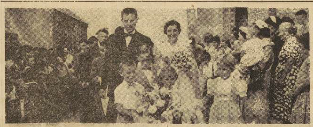 Porspoder Mariage Mr et Mme Delaporte Le Télégramme de Brest 5 Septembre 1955