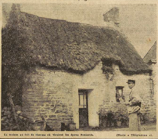 Quimperlé Baye Maison des époux Penkerch Le Télégramme de Brest 12 Septembre 1955
