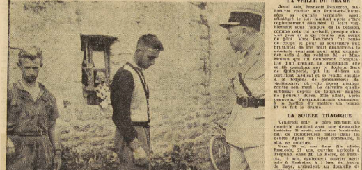 Quimperlé Baye deux jeunes gens blessent mortellement leur père pour défendre leur mère Le Télégramme de Brest 12 Septembre 1955