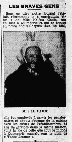 Quimperlé Brave gens Cadic Héléna Le Petit Breton 13 janvier 1935
