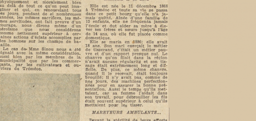 Tréméoc Mme Sinou Le Télégramme de Brest 4 mai 1955