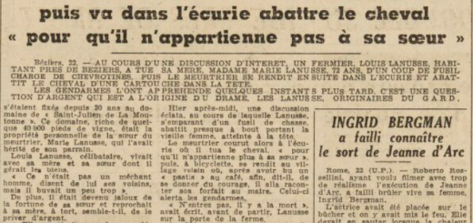 Béziers Lanusse Louis Le Télégramme de Brest et de l'Ouest 23 Février 1954