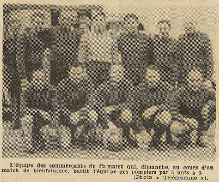 Camaret équipe de football des commerçants Le Télégramme 7 mai 1955