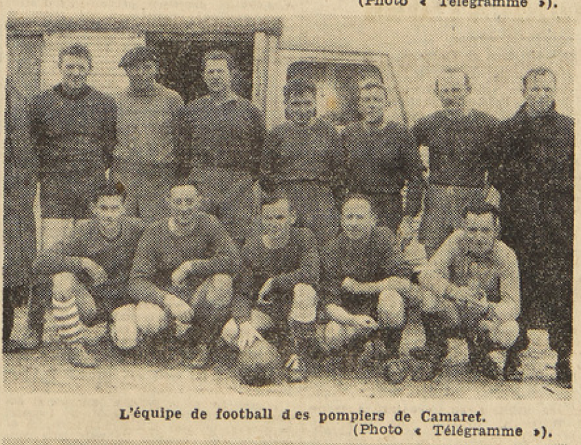 Camaret équipe de football des pompiers Le Télégramme 7 mai 1955