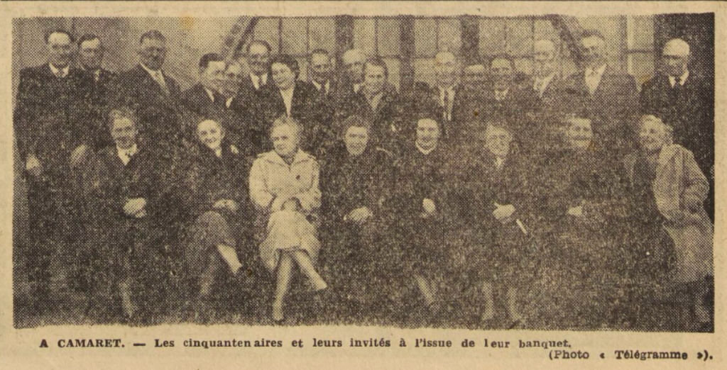 Le Télégramme de Brest et de l'Ouest 1955-11-29 Camaret groupe de cinquantenaires
