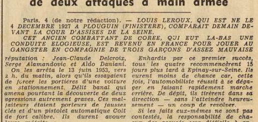 Plouguin Leroux Louis devant les Assises de la Seine Le Télégramme 5 Octobre 1955