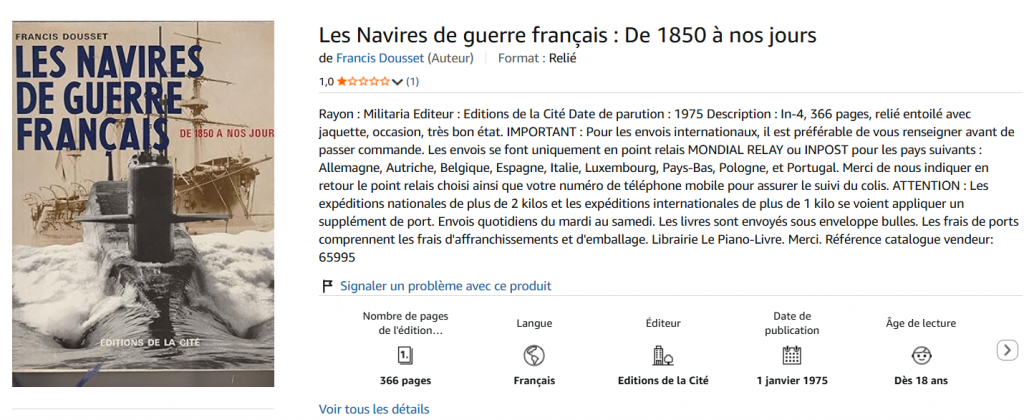 Les navires de guerre Français de 1850 à nos jours