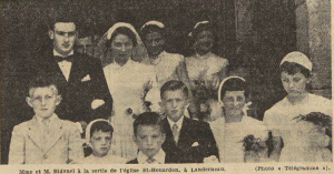 Landerneau Mariage Mr et Mme Bidanel Le Télégramme de Brest 21 juillet 1954