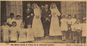 Landerneau double mariage Guéguen François Marchadour Marguerite Bourhis Maximilien Marchadour Marie-Thérèse Le Télégramme de Brest 21 Juillet 1955