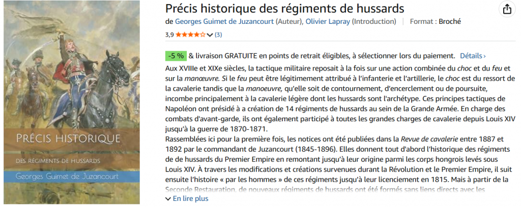 Precis historique des régiments de hussards