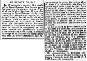 Saint-Evarzec Tribunal correctionnel Kersulec Michel et Lebreton Le Petit Breton 2 février 1936