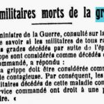 militaires morts de la grippe