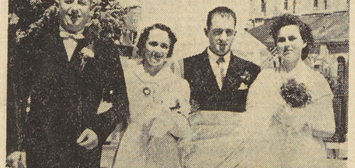 Lannilis Mariage Berthou Jean avec Rolland Michèle Le Télégramme 25 mai 1955