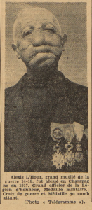 Lannilis Mutilé de la guerre 1914 1918 Alexis l'Hour Le Télégramme 23 mai 1955