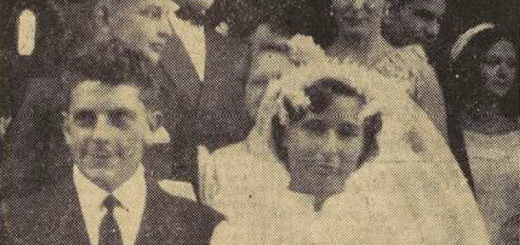 Lannilis photo de mariage époux Pelé Le Télégramme de Brest 8 Septembre 1955