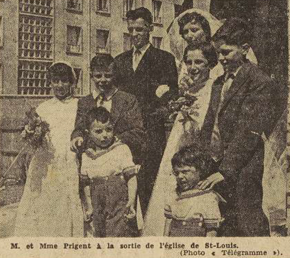 Brest Mariage Mr et Mme Prigent Le Télégramme de Brest 1 Août 1955