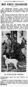 Châteaulin Crozon Guillaume vieux chasseur 77 ans Le Petit Breton 11 octobre 1936