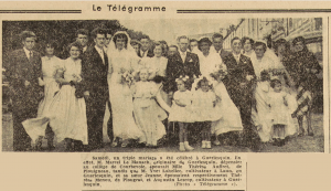 Guerlesquin Triple mariage Le Télégramme de Brest 11 août 1952