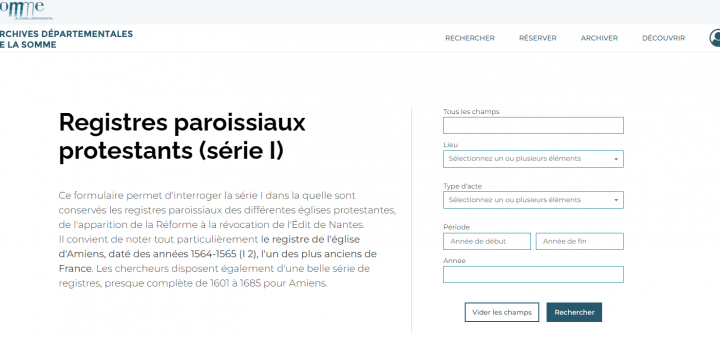 Registres paroissiaux protestants