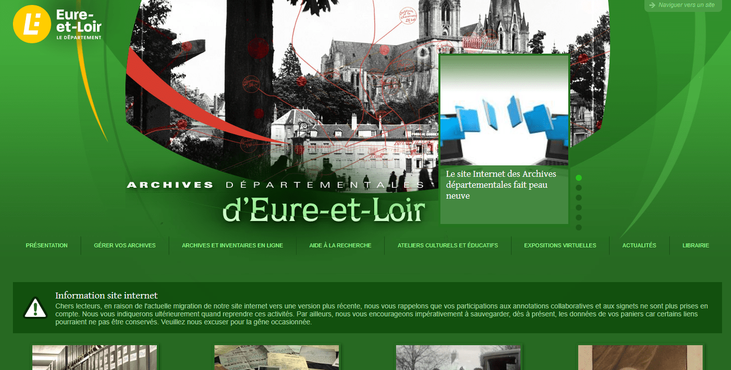 EureetLoir, nouveau site d'archives en ligne Archive en ligne