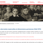 Registres Ecoles maternelles de Paris 1848 1973