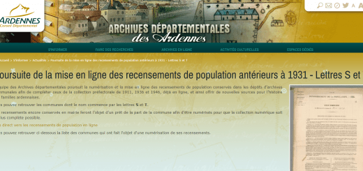 Ardennes recensement de population antérieure 1931