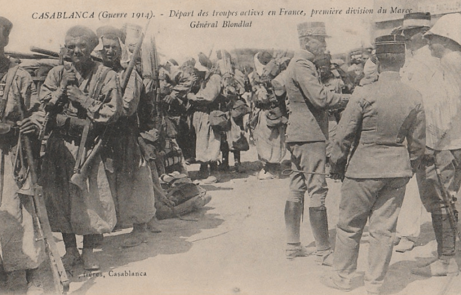 1er Division du Maroc départ pour la guerre 1914 Casablanca