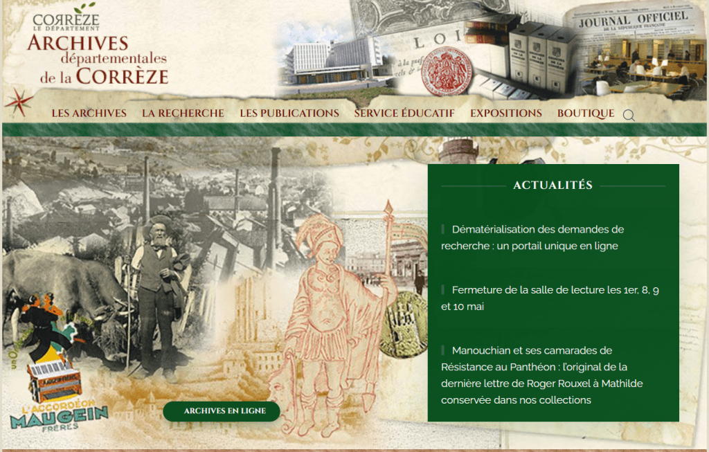 Archives de la Corrèze nouveauté