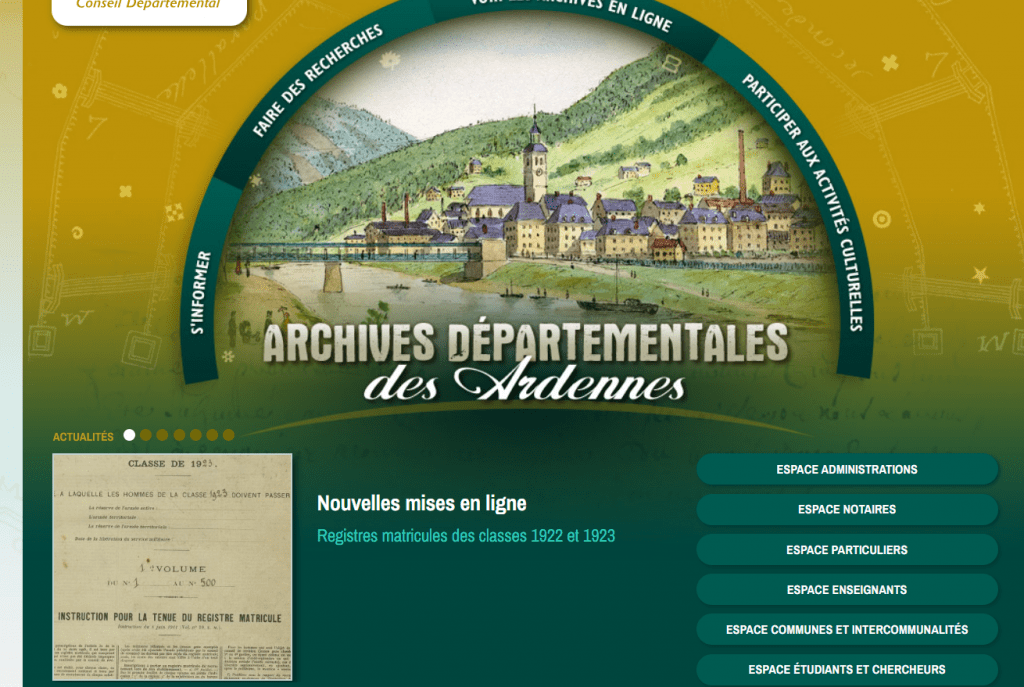 Archives des Ardennes nouveauté registres matricules