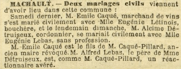 Machault 1881 mariage