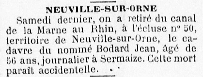 Neuville-sur-Orne Bodard Jean 1884