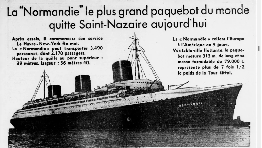 L'Ouest-Éclair__5 mai 1935 Le Normandie