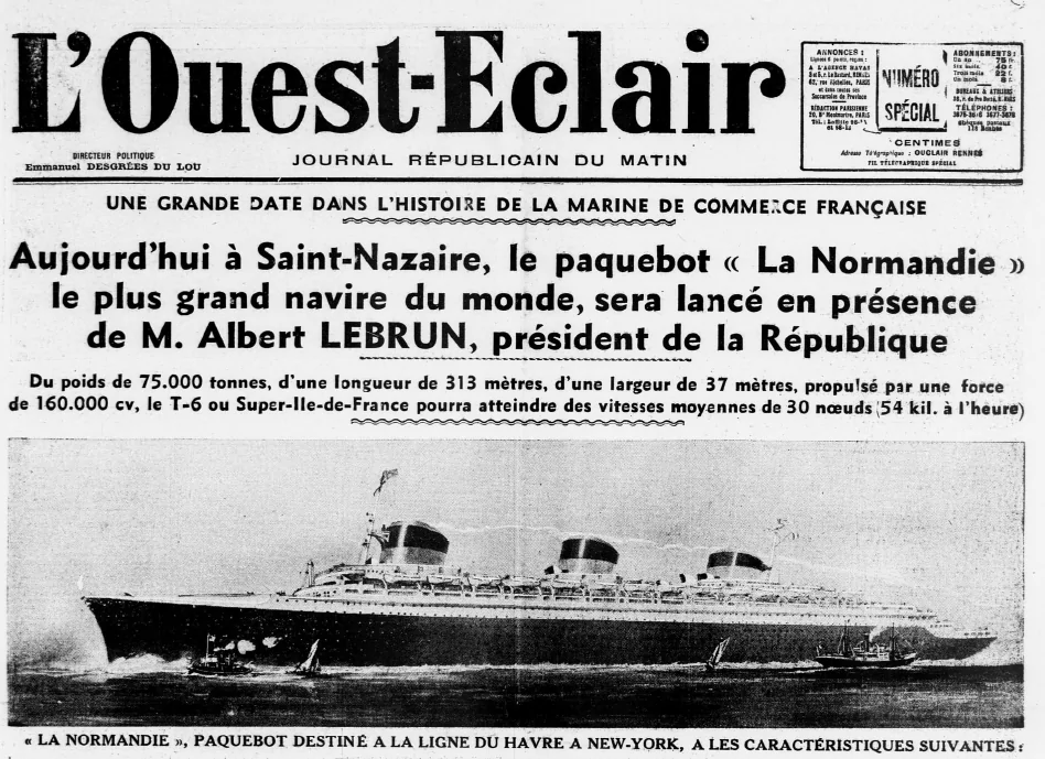 L'Ouest-Éclair__5 mai 1935 numéro spécial Le Normandie