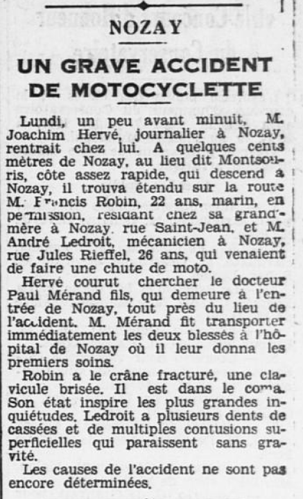 Nozay Joachim Hervé Ouest-Éclair 6 juillet 1932